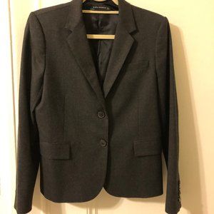 Zara Woman Gray Wool Flannel Blazer